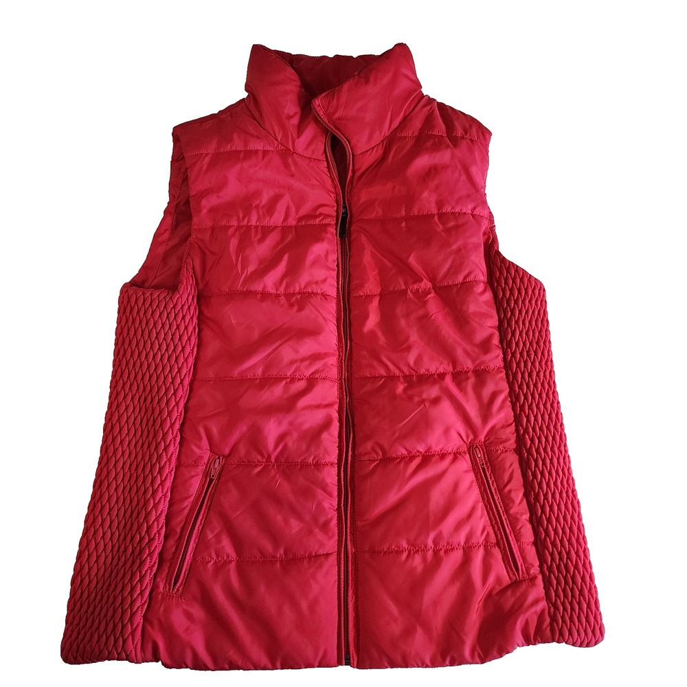 Liz Claiborne Pink Quilted Puffer Full Zip Vest Women's Large